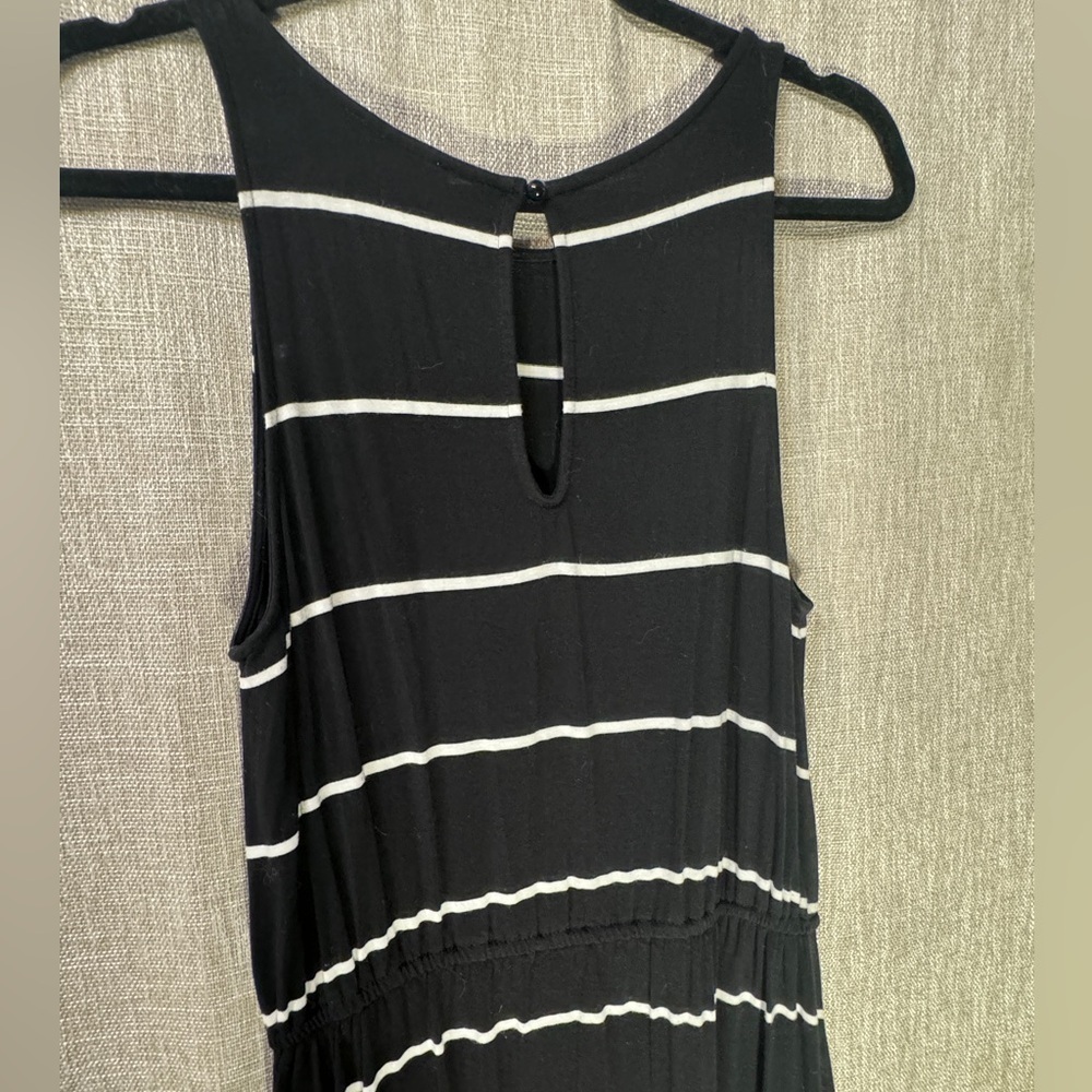 Loft black sleeveless striped stretchy maxi petite medium - Picture 5 of 6